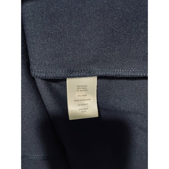 NWT Talbots Navy Blue Ponte Knit V-Neck 3/4 Sleeve Sheath Dress Women's 14P - Picture 3 of 5